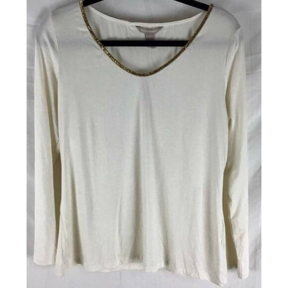 Banana Republic Top Petite Large Ivory V Neck New - Picture 1 of 7